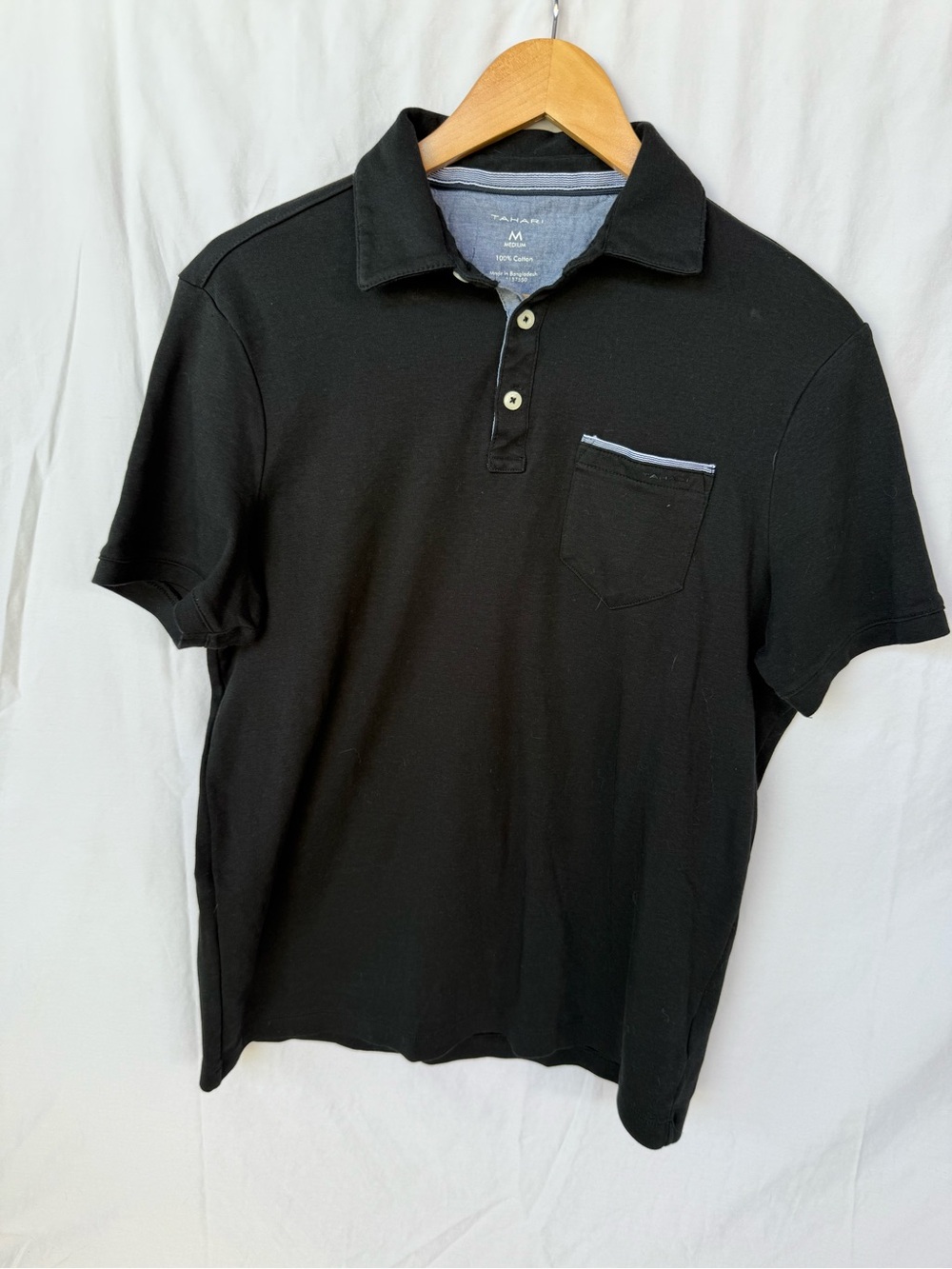 Tahari Black Polo with Contrast Pocket Trim